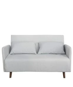 Magasin Méridiennes -Magasin Méridiennes canape convertible 2 places en tissu chine pieds bois fonce 1