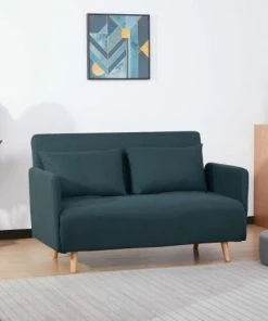 Drawer Canapés Petits Prix Canapé Convertible 2 Places En Tissu Vert Eucalyptus -Magasin Méridiennes canape convertible 2 places en tissu vert eucalyptus 2