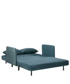 Drawer Canapés Petits Prix Canapé Convertible 2 Places En Velours Bleu Canard -Magasin Méridiennes canape convertible 2 places en velours bleu canard 2