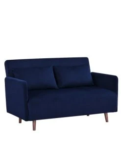 Drawer Canapés Petits Prix Canapé Convertible 2 Places En Velours Côtelé Bleu Marine