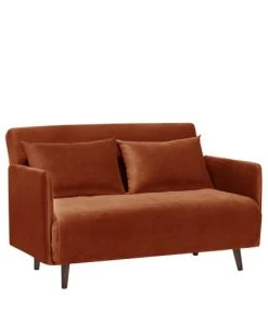 Drawer Canapés Petits Prix Canapé Convertible 2 Places En Velours Rouille