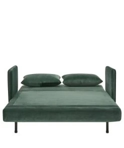 Drawer Canapés Petits Prix Canapé Convertible 2 Places En Velours Vert Forêt -Magasin Méridiennes canape convertible 2 places en velours vert foret 2