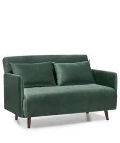 Drawer Canapés Petits Prix Canapé Convertible 2 Places En Velours Vert Forêt