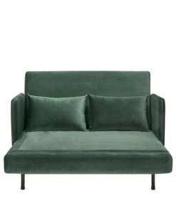 Drawer Canapés Petits Prix Canapé Convertible 2 Places En Velours Vert Forêt -Magasin Méridiennes canape convertible 2 places en velours vert foret 4