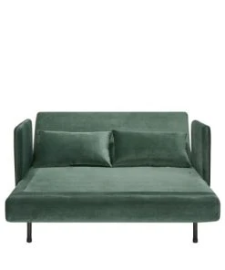 Drawer Canapés Petits Prix Canapé Convertible 2 Places En Velours Vert Forêt -Magasin Méridiennes canape convertible 2 places en velours vert foret 5