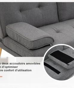 Homcom Canapés Petits Prix Canapé Convertible 3 Places Design Scandinave -Magasin Méridiennes canape convertible 3 places design scandinave 5