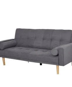 Homcom Canapés Petits Prix Canapé Convertible 3 Places Design Scandinave Lin Gris