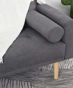 Homcom Canapés Petits Prix Canapé Convertible 3 Places Design Scandinave Lin Gris -Magasin Méridiennes canape convertible 3 places design scandinave lin gris 4