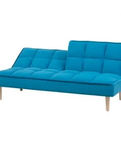 Beliani Canapés Petits Prix Canapé Convertible 3 Places En Tissu Bleu -Magasin Méridiennes canape convertible 3 places en tissu bleu 3