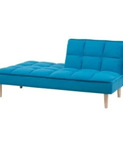 Beliani Canapés Petits Prix Canapé Convertible 3 Places En Tissu Bleu -Magasin Méridiennes canape convertible 3 places en tissu bleu 4