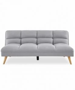 Alice's Garden Canapés Petits Prix Canapé Convertible 3 Places En Tissu Matelassé Gris Clair