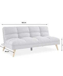 Alice's Garden Canapés Petits Prix Canapé Convertible 3 Places En Tissu Matelassé Gris Clair -Magasin Méridiennes canape convertible 3 places en tissu matelasse gris clair 4