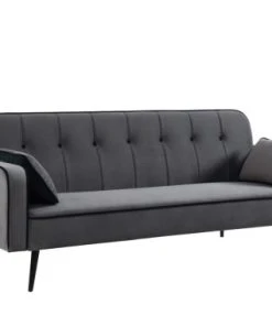 Baita Canapés Petits Prix Canapé Convertible Droit En Velours Gris Pieds Métal Noir Et 2 10 Baita Canapés Petits Prix Canapé Convertible Droit En Velours Gris Pieds Métal Noir Et 2 -Magasin Méridiennes canape convertible droit en velours gris pieds metal noir et 2 4