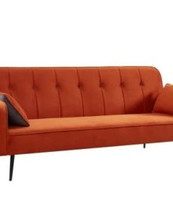Baita Canapés Petits Prix Canapé Convertible Droit En Velours Orange Pieds Métal Noir Et 2 10 Baita Canapés Petits Prix Canapé Convertible Droit En Velours Orange Pieds Métal Noir Et 2 -Magasin Méridiennes canape convertible droit en velours orange pieds metal noir et 2 2