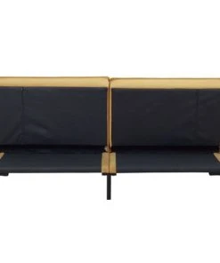 The Home Deco Factory Canapés Petits Prix Canapé Convertible Effet Velours Jaune -Magasin Méridiennes canape convertible effet velours jaune 4