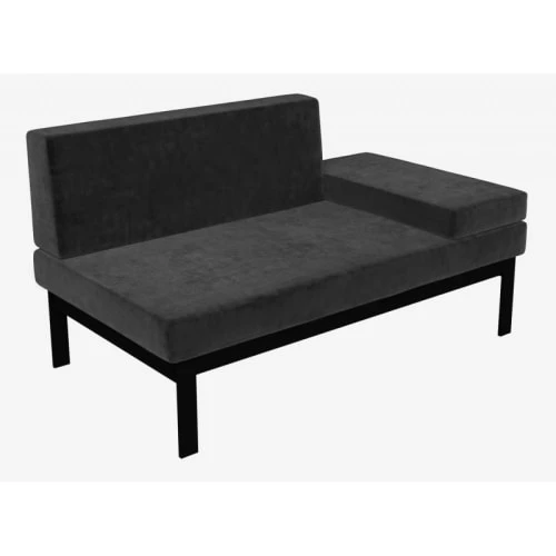 Artecosy Méridiennes Canapé Convertible Velours Et Métal Noir Gris 5 Artecosy Méridiennes Canapé Convertible Velours Et Métal Noir Gris – Image 3