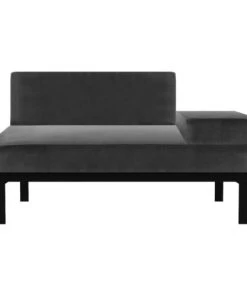 Artecosy Méridiennes Canapé Convertible Velours Et Métal Noir Gris