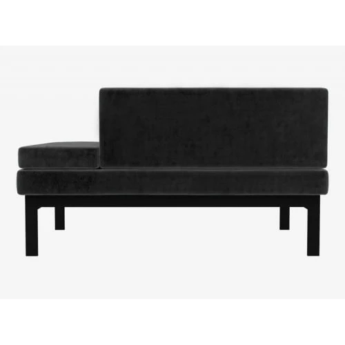 Artecosy Méridiennes Canapé Convertible Velours Et Métal Noir Gris 7 Artecosy Méridiennes Canapé Convertible Velours Et Métal Noir Gris – Image 5