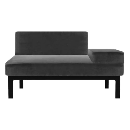 Artecosy Méridiennes Canapé Convertible Velours Et Métal Noir Gris 3 Artecosy Méridiennes Canapé Convertible Velours Et Métal Noir Gris