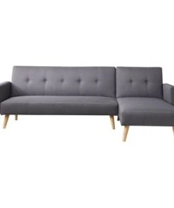 Concept Usine Canapés Petits Prix Canapé D'angle Convertible 4 Places En Tissu Gris