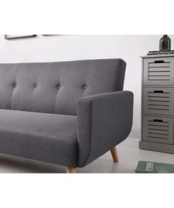 Concept Usine Canapés Petits Prix Canapé D'angle Convertible 4 Places En Tissu Gris -Magasin Méridiennes canape d angle convertible 4 places en tissu gris 5