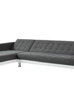 Baita Canapés Petits Prix Canapé D'angle Convertible En Tissu 6 Places Blanc Et Gris -Magasin Méridiennes canape d angle convertible en tissu 6 places blanc et gris 2