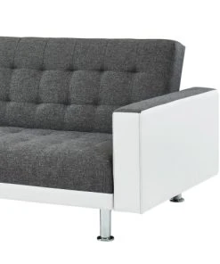 Baita Canapés Petits Prix Canapé D'angle Convertible En Tissu 6 Places Blanc Et Gris -Magasin Méridiennes canape d angle convertible en tissu 6 places blanc et gris 5