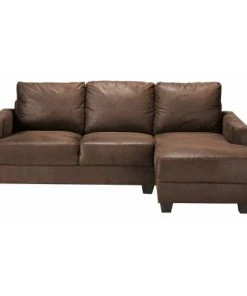 Maisons Du Monde Canapés Petits Prix Canapé D'angle Droit 3/4 Places En Suédine Marron