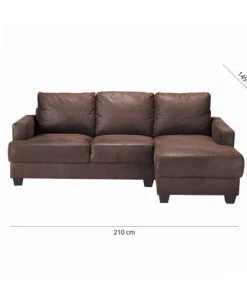 Maisons Du Monde Canapés Petits Prix Canapé D'angle Droit 3/4 Places En Suédine Marron -Magasin Méridiennes canape d angle droit 3 4 places en suedine marron 1000 5 2 122592 9