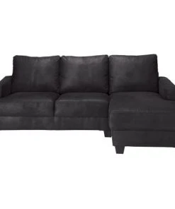 Maisons Du Monde Canapés Petits Prix Canapé D'angle Droit 3/4 Places En Suédine Noire