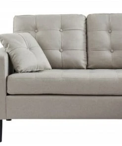 Baita Canapés D'angle Canapé D'angle En Tissu Beige Et Pieds Bois 4 Places Et 2 Coussins 11 Baita Canapés D'angle Canapé D'angle En Tissu Beige Et Pieds Bois 4 Places Et 2 Coussins -Magasin Méridiennes canape d angle en tissu beige et pieds bois 4 places et 2 coussins 3