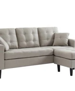 Baita Canapés D'angle Canapé D'angle En Tissu Beige Et Pieds Bois 4 Places Et 2 Coussins 13 Baita Canapés D'angle Canapé D'angle En Tissu Beige Et Pieds Bois 4 Places Et 2 Coussins -Magasin Méridiennes canape d angle en tissu beige et pieds bois 4 places et 2 coussins 5