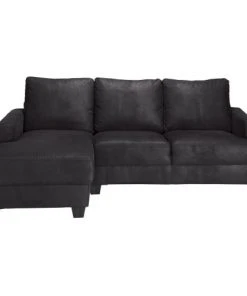 Maisons Du Monde Canapés Petits Prix Canapé D'angle Gauche 3/4 Places En Suédine Noire