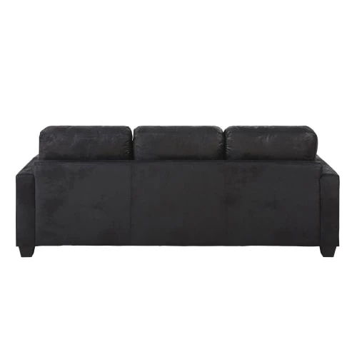 Maisons Du Monde Canapés Petits Prix Canapé D'angle Gauche 3/4 Places En Suédine Noire 4 Maisons Du Monde Canapés Petits Prix Canapé D'angle Gauche 3/4 Places En Suédine Noire – Image 2