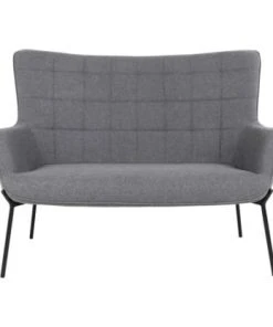 Meubles & Design Canapés Petits Prix Canapé D'appoint 2 Places En Tissu Gris -Magasin Méridiennes canape d appoint 2 places en tissu gris 2