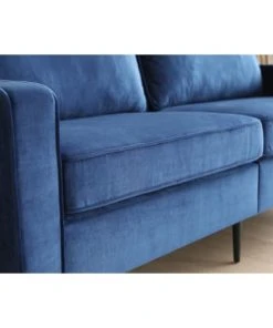 Concept Usine Canapés Petits Prix Canapé Design 2 Places En Velours Bleu Foncé -Magasin Méridiennes canape design 2 places en velours bleu fonce 4