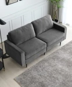 Concept Usine Canapés Petits Prix Canapé Design 2 Places En Velours Gris Foncé -Magasin Méridiennes canape design 2 places en velours gris fonce 2