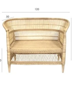 Now’s Home Canapés Petits Prix Canapé Droit 2 Places Traditionnel Du Malawi En Rotin -Magasin Méridiennes canape droit 2 places traditionnel du malawi en rotin 5