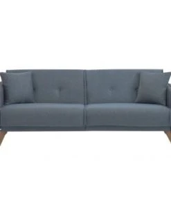 Usinestreet Canapés Droits Canapé Droit 3 Places Convertible En Tissu Bleu Clair