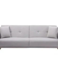 Usinestreet Canapés Petits Prix Canapé Droit 3 Places Convertible En Tissu Gris Clair