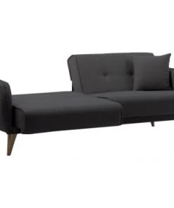 Usinestreet Canapés Droits Canapé Droit 3 Places Convertible En Tissu Gris Foncé -Magasin Méridiennes canape droit 3 places convertible en tissu gris fonce 5