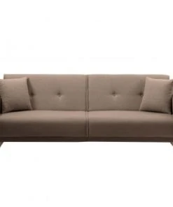 Usinestreet Canapés Petits Prix Canapé Droit 3 Places Convertible En Tissu Taupe