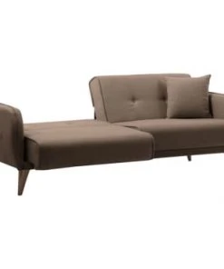 Usinestreet Canapés Petits Prix Canapé Droit 3 Places Convertible En Tissu Taupe -Magasin Méridiennes canape droit 3 places convertible en tissu taupe 5