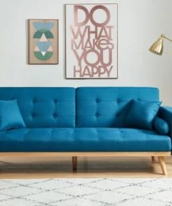 Baita Canapés Petits Prix Canapé Droit Convertible En Tissu 3 Places Bleu 11 Baita Canapés Petits Prix Canapé Droit Convertible En Tissu 3 Places Bleu -Magasin Méridiennes canape droit convertible en tissu 3 places bleu 3