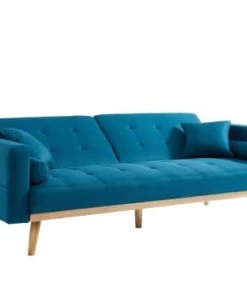 Baita Canapés Petits Prix Canapé Droit Convertible En Tissu 3 Places Bleu 12 Baita Canapés Petits Prix Canapé Droit Convertible En Tissu 3 Places Bleu -Magasin Méridiennes canape droit convertible en tissu 3 places bleu 4