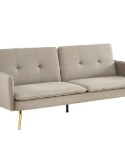 Baita Canapés Droits Canapé Droit Convertible En Tissu 3 Places Grège -Magasin Méridiennes canape droit convertible en tissu 3 places grege 2