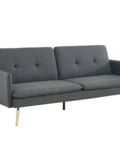 Baita Canapés Droits Canapé Droit Convertible En Tissu 3 Places Gris -Magasin Méridiennes canape droit convertible en tissu 3 places gris 2