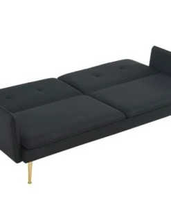 Baita Canapés Droits Canapé Droit Convertible En Tissu 3 Places Noir -Magasin Méridiennes canape droit convertible en tissu 3 places noir 3