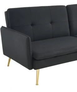 Baita Canapés Droits Canapé Droit Convertible En Tissu 3 Places Noir -Magasin Méridiennes canape droit convertible en tissu 3 places noir 5