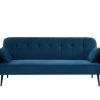 Baita Canapés Petits Prix Canapé Droit Convertible En Velours 3 Places Bleu